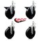 Service Caster 5'' Soft Rubber Wheel Swivel 7/16'' Grip Ring Stem Caster Set 2 Brakes, 4PK SCC-GR20S514-SRS-PLB-716138-2-S-2 - alternate 3